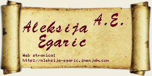 Aleksija Egarić vizit kartica